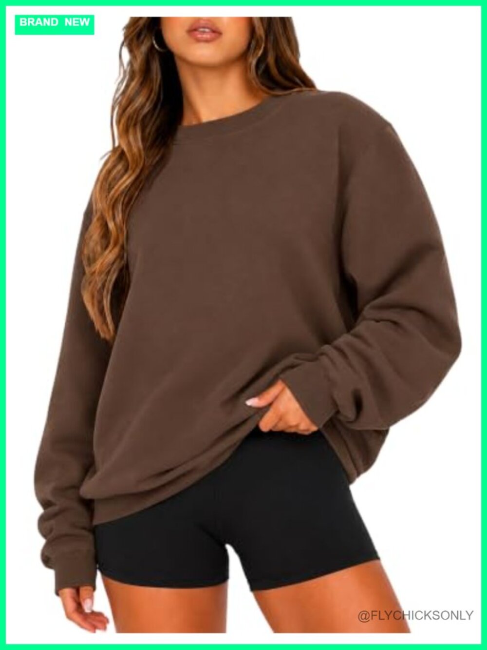 Oversized Crewneck Sweatshirt Fleece Pullover Casual Outfit Top